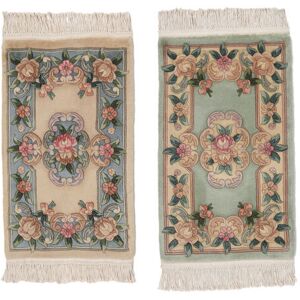 Noue a la main. Origine: China Tapis D'orient Chinois 90 Line Tapis 62X91 Marron/Orange (Laine, Chine)