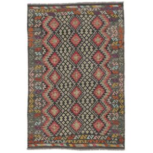 Noué à la main. Origine: Afghanistan Tissé À La Main Kilim Afghan Old Style 166X246 Tapis De Laine Noir/Marron Tapis