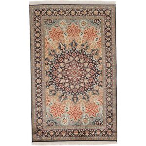 Noue a la main. Origine: India 96X152 Tapis Cachemire Pure Soie Tapis D'orient Marron/Noir (Soie, Inde)