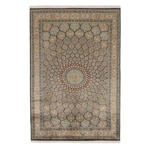 Noue a la main. Origine: India Tapis Fait Main Cachemire Pure Soie Tapis 168X249 Marron/Noir (Soie, Inde)