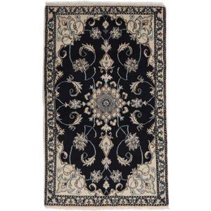 Noué à la main. Origine: Persia / Iran 90X150 Tapis D'orient Naïn Tapis Noir/Marron (Laine, Perse/Iran)