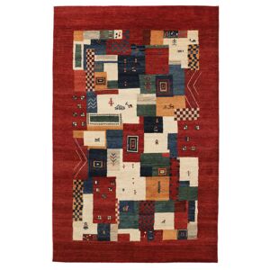 Noue a la main. Origine: India Tapis Gabbeh Loribaft Tapis 199X305 Rouge Fonce/Noir (Laine, Inde)