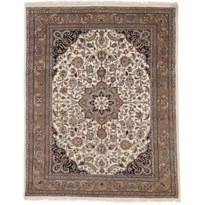 Noue a la main. Origine: India 200X248 Tapis D'orient Kashan Indo Tapis Marron/Beige (Laine, Inde)