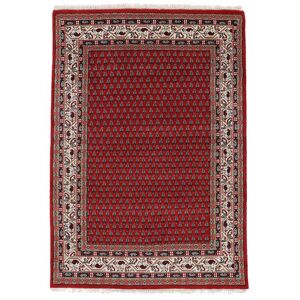 Noue a la main. Origine: India 122X176 Tapis Mir Indo Tapis D'orient Rouge Fonce/Noir (Laine, Inde)