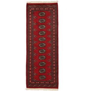 Noué à la main. Origine: Pakistan Tapis D'orient Pakistan Boukhara 2Ply 64X168 Tapis De Couloir Rouge Foncé/Noir (Laine, Pakistan)