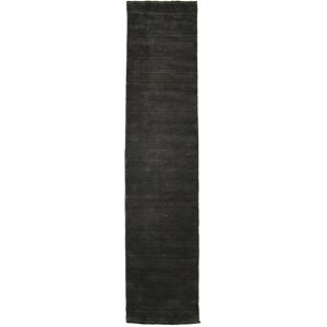 RugVista Handloom fringes Tapis - Noir / Gris 80x350