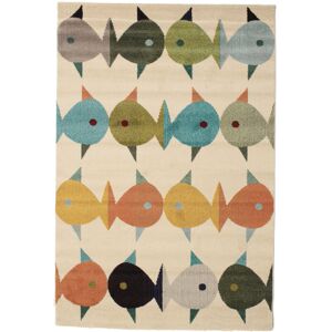 RugVista Fugl og fisk Tapis - Beige / Multicolore 160x230