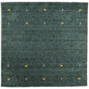 RugVista Gabbeh loom Two Lines Tapis - Gris fonce / Vert 200x200