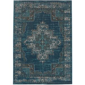 RugVista Vintage Vega Tapis - Bleu foncé / Turquoise 140x200