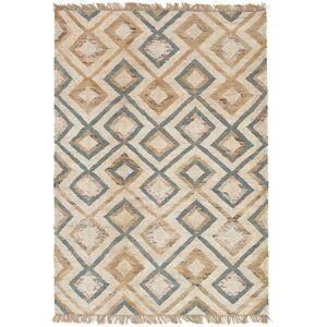 RugVista Patagonia Jute Tapis - Beige crème / Bleu 170x240