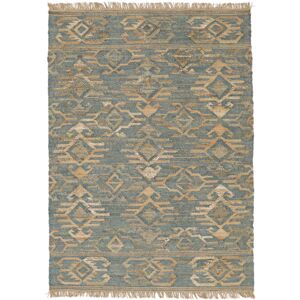 RugVista Kalahari Jute Tapis - Beige / Bleu 170x240