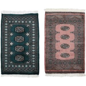 Noue a la main. Origine: Pakistan Pakistan Boukhara 3ply Tapis colis de 2 60x98