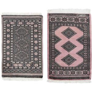 Noue a la main. Origine: Pakistan Pakistan Boukhara 3ply Tapis colis de 2 65x99