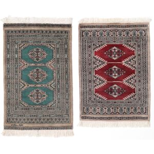 Noue a la main. Origine: Pakistan Pakistan Boukhara 2ply Tapis colis de 2 60x97