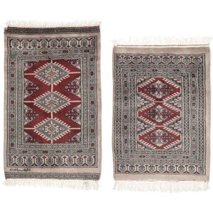 Noue a la main. Origine: Pakistan Pakistan Boukhara 3ply Tapis colis de 2 62x99