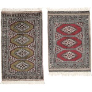 Noue a la main. Origine: Pakistan Pakistan Boukhara 2ply Tapis colis de 2 61x102