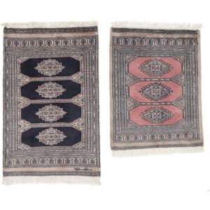 Noue a la main. Origine: Pakistan Pakistan Boukhara 2ply Tapis colis de 2 66x102