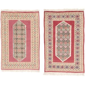 Noue a la main. Origine: Pakistan Pakistan Boukhara 2ply Tapis colis de 2 65x99