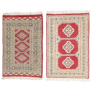 Noue a la main. Origine: Pakistan Pakistan Boukhara 2ply Tapis colis de 2 60x94