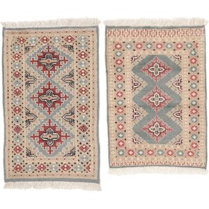 Noue a la main. Origine: Pakistan Pakistan Boukhara 2ply Tapis colis de 2 62x96