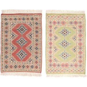 Noue a la main. Origine: Pakistan Pakistan Boukhara 2ply Tapis colis de 2 62x94