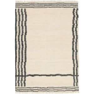 RugVista Line up Jute Tapis - Blanc creme / Noir 200x300