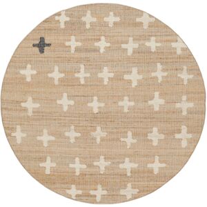 RugVista Odd Cross Jute Tapis - Beige Ø 200