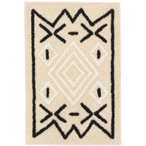 RugVista Atlantis tapis de bain - Blanc naturel / Noir 60x90