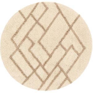 RugVista Riviera tapis de bain - Beige / Blanc naturel Ø 90