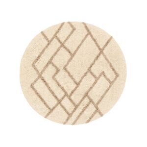 RugVista Riviera tapis de bain - Beige / Blanc naturel Ø 90