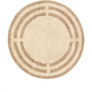 RugVista Chateau tapis de bain - Blanc naturel / Beige Ø 90