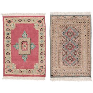 Noue a la main. Origine: Pakistan Pakistan Boukhara 2ply Tapis colis de 2 58x91