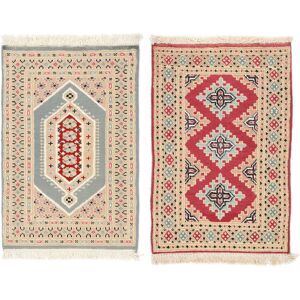 Noue a la main. Origine: Pakistan Pakistan Boukhara 2ply Tapis colis de 2 63x92