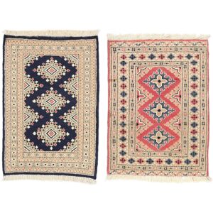 Noue a la main. Origine: Pakistan Pakistan Boukhara 2ply Tapis colis de 2 66x90