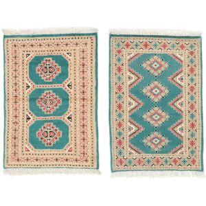 Noue a la main. Origine: Pakistan Pakistan Boukhara 2ply Tapis colis de 2 62x91