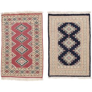 Noue a la main. Origine: Pakistan Pakistan Boukhara 2ply Tapis colis de 2 62x95