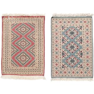 Noue a la main. Origine: Pakistan Pakistan Boukhara 2ply Tapis colis de 2 62x92