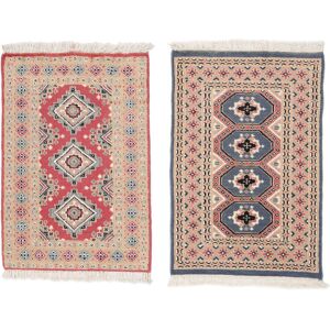 Noue a la main. Origine: Pakistan Pakistan Boukhara 2ply Tapis colis de 2 63x94