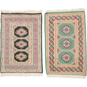 Noue a la main. Origine: Pakistan Pakistan Boukhara 2ply Tapis colis de 2 62x95