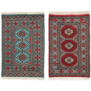 Noue a la main. Origine: Pakistan Pakistan Boukhara 2ply Tapis colis de 2 62x94