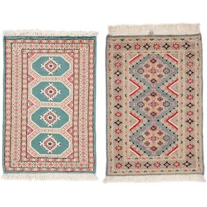 Noue a la main. Origine: Pakistan Pakistan Boukhara 2ply Tapis colis de 2 65x99