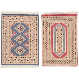 Noue a la main. Origine: Pakistan Pakistan Boukhara 2ply Tapis colis de 2 66x90