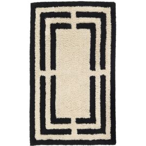 RugVista Chateau tapis de bain - Blanc naturel / Noir 70x120