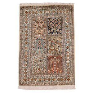 Noué à la main. Origine: India Cachemire pure soie Tapis 65x94