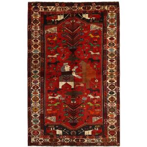 Noue a la main. Origine: Persia / Iran Kashghai Old figural / pictural Tapis 164x253