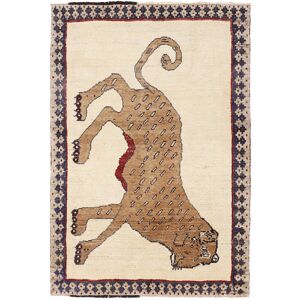 Noue a la main. Origine: Persia / Iran Kashghai Old figural / pictural Tapis 97x144