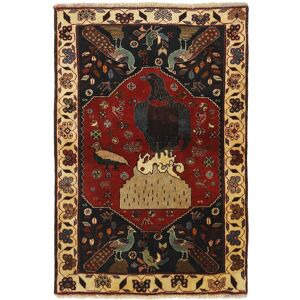 Noue a la main. Origine: Persia / Iran Kashghai Old figural / pictural Tapis 101x152