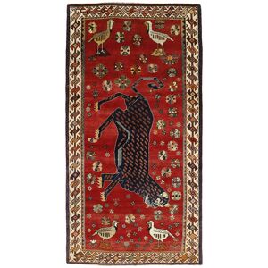 Noue a la main. Origine: Persia / Iran Kashghai Old figural / pictural Tapis 148x290