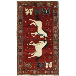 Noue a la main. Origine: Persia / Iran Kashghai Old figural / pictural Tapis 162x286