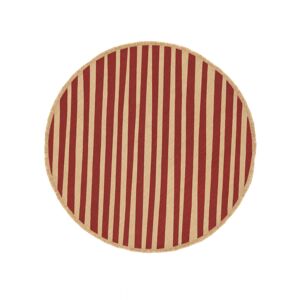 RugVista Ribbons Tapis - Beige / Rouge Ø 100